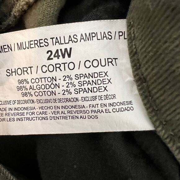 Gloria Vanderbilt Womens Amanda Jeans 24W Short Olive Green Straight Leg - Picture 7 of 7